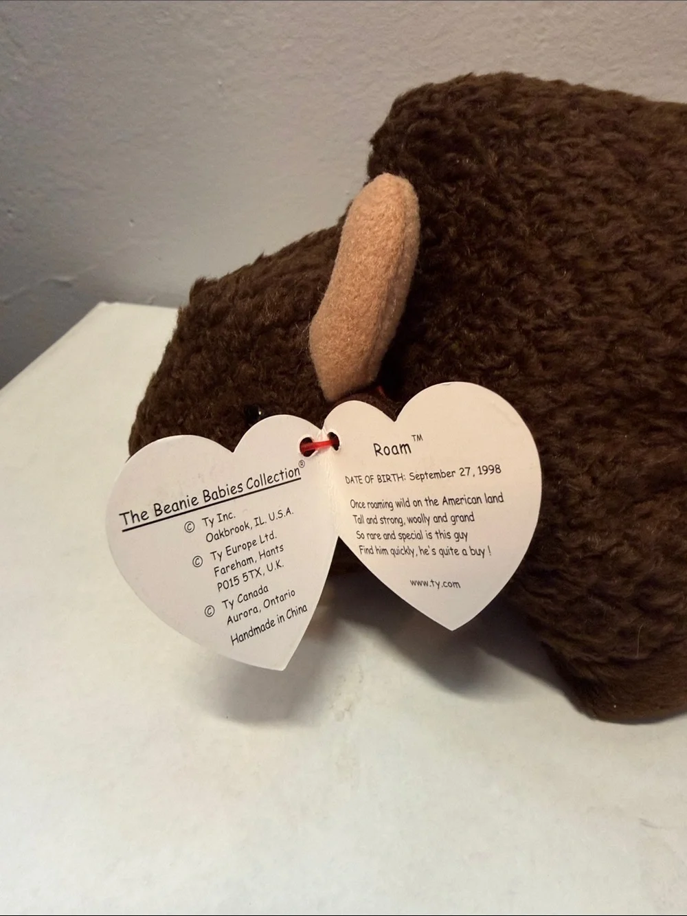 NWT Roam the Buffalo Ty Brown Plush Accent Toy
